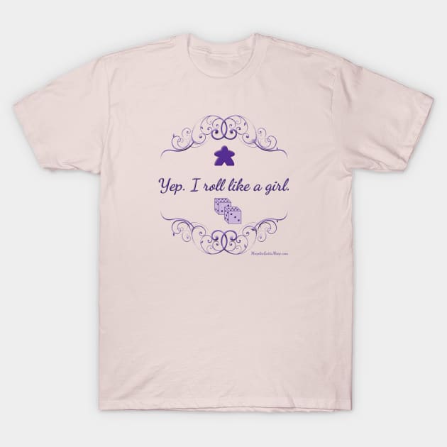 Like a Girl, purple T-Shirt by MeeplesGottaMeep